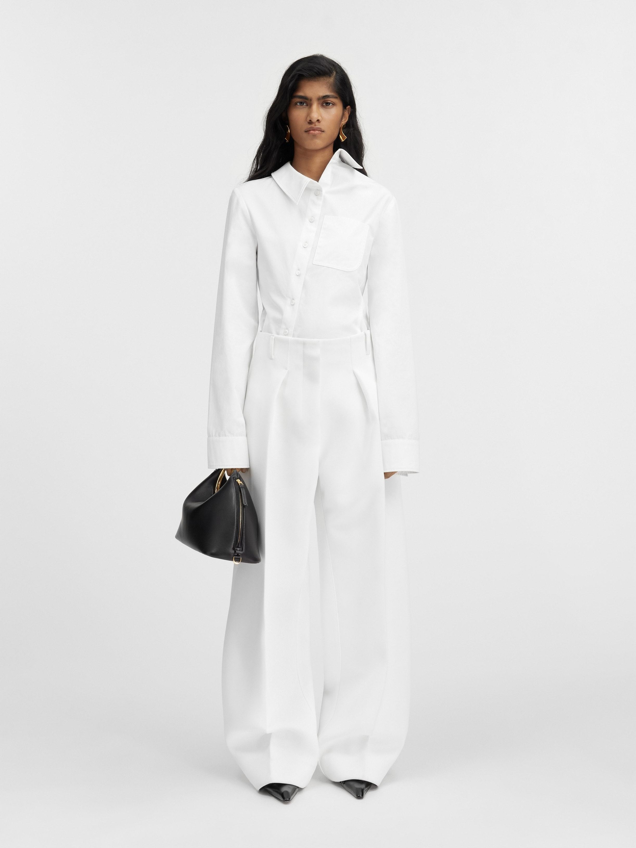 Jacquemus Le Pantalon Ovalo High Rise Pants In White