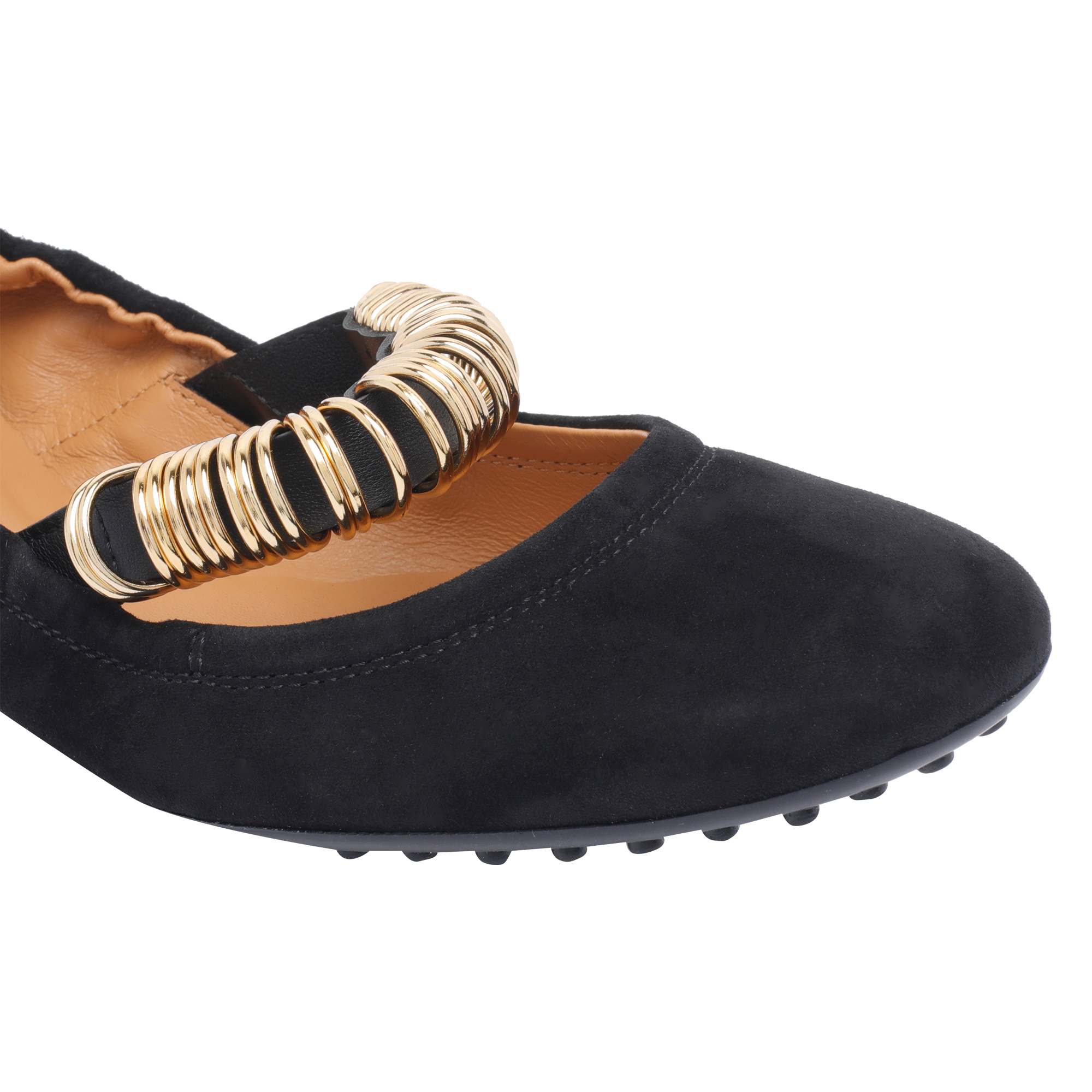 Tod's Ballerina Shoes Suede Gommini Accents In Blue