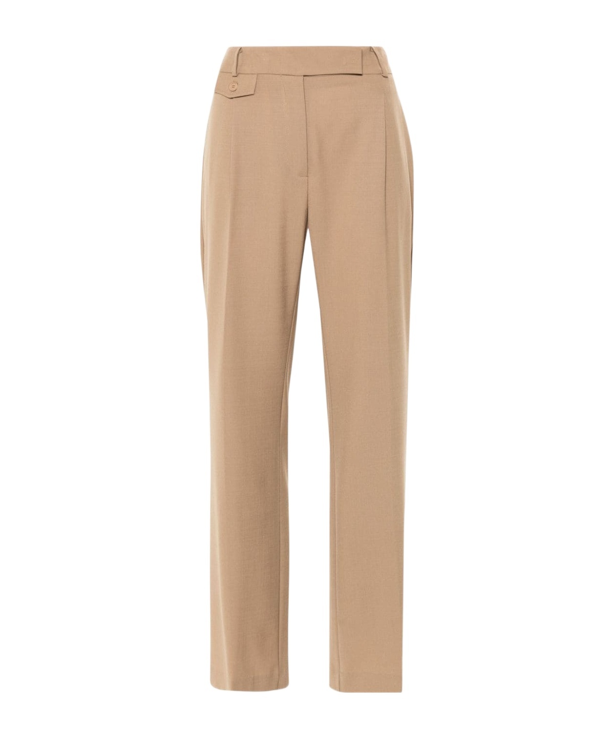 Semicouture Pleated Trousers In Nude