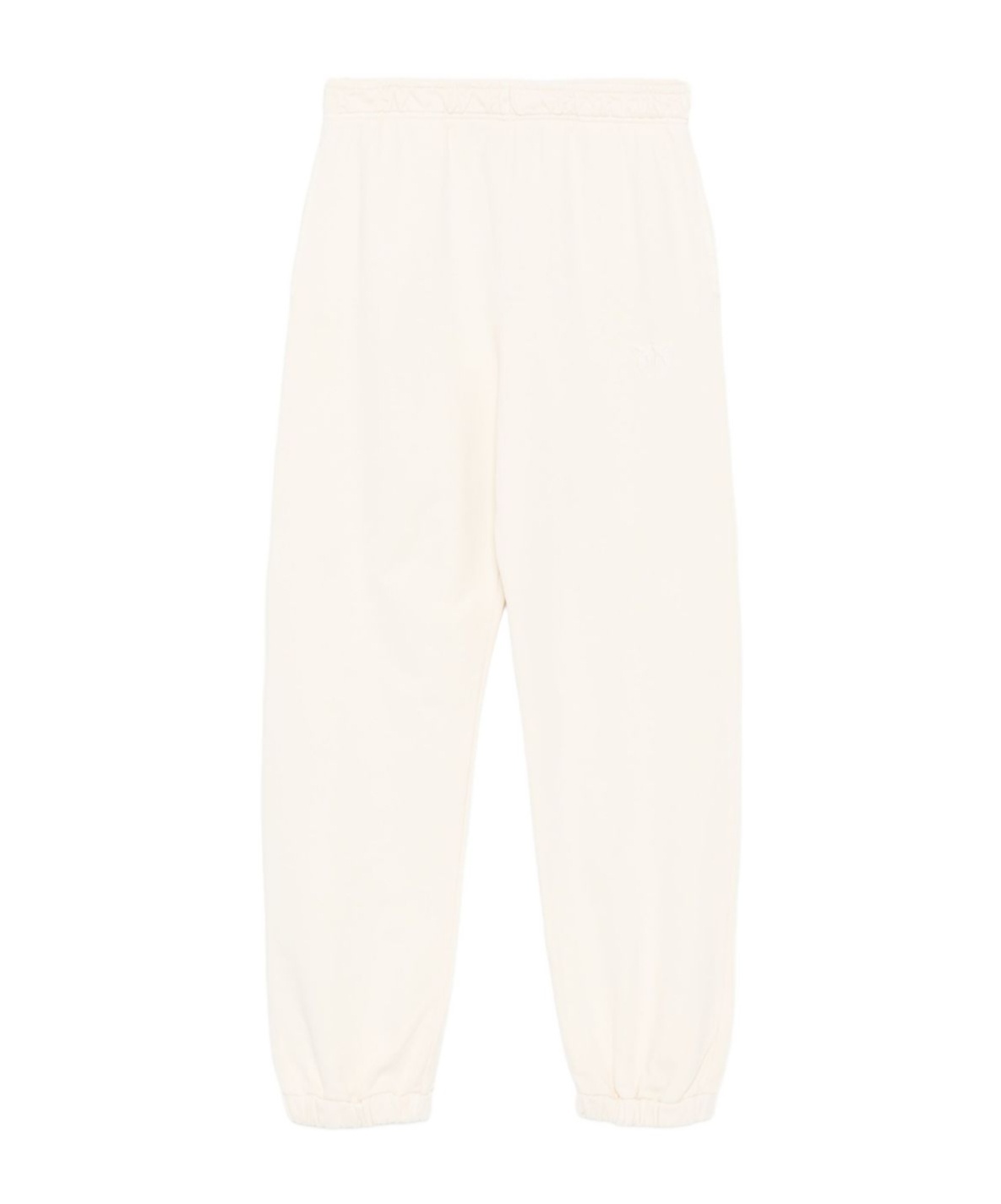 Pinko Straight Trousers With Elastic Waistband And Cuffs In White