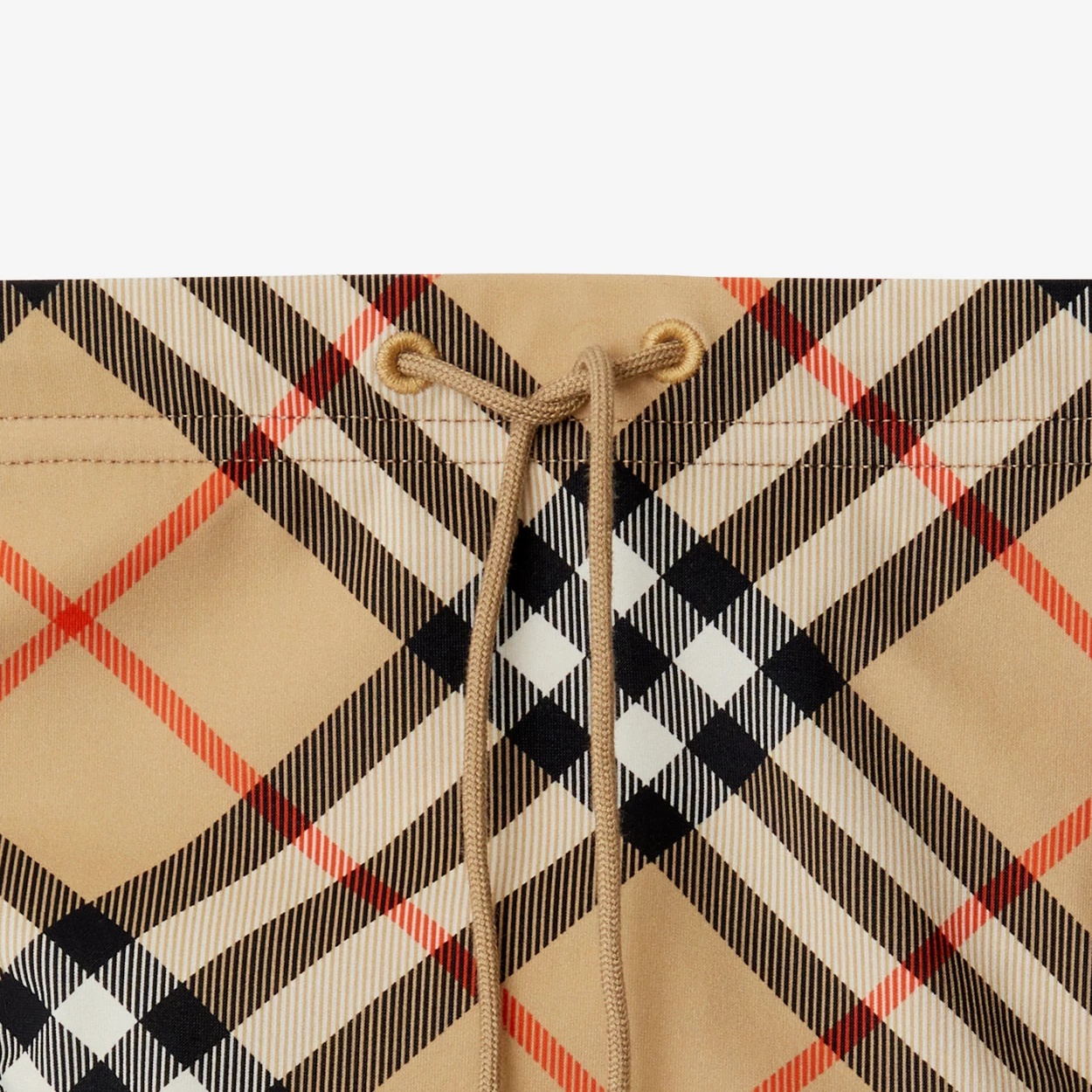 Burberry Beige Speedo With Check Motif In Polyamide Man In Multicolor