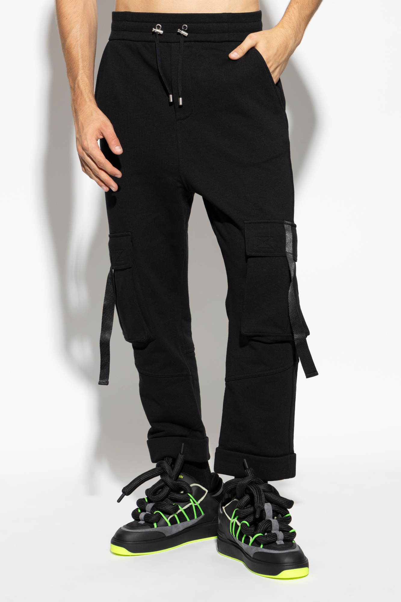Balmain Kiss-printed Drawstring Sweatpants In Black