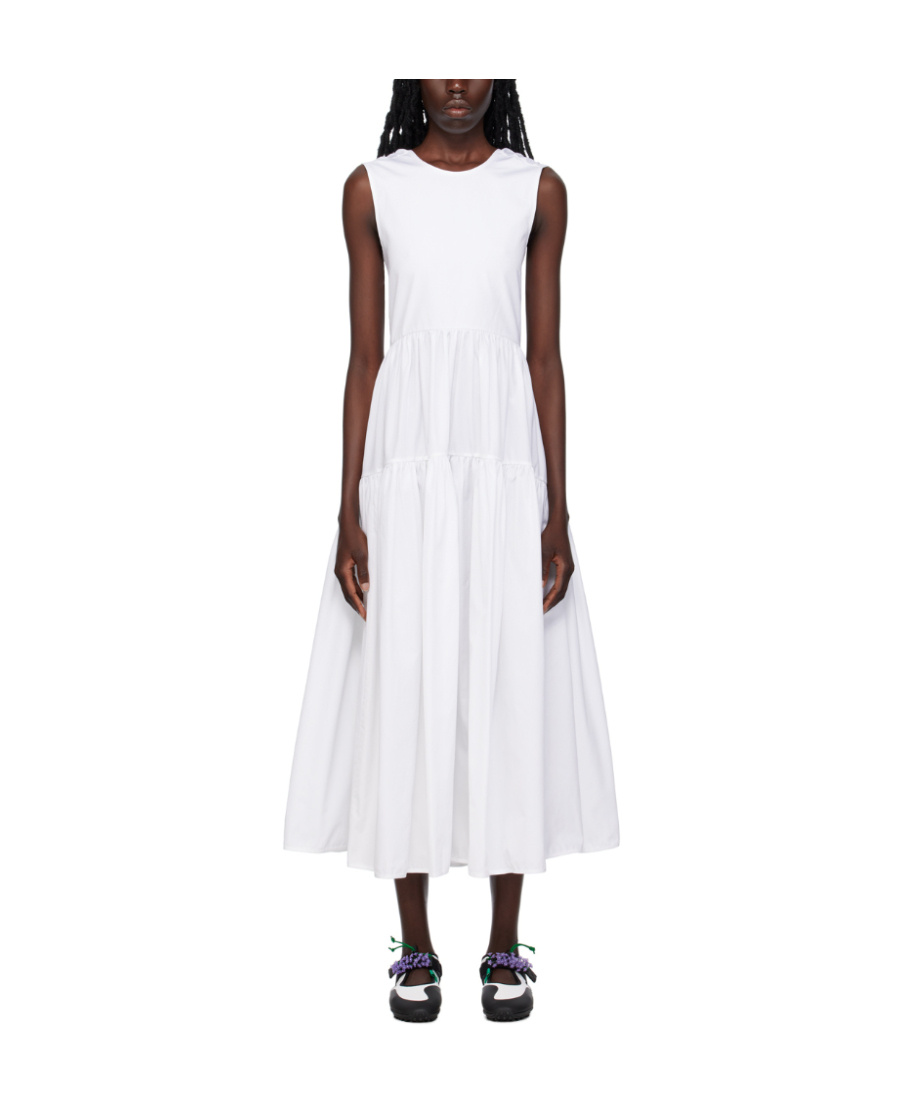 Cecilie Bahnsen Round-necked Sleeveless Dress In White