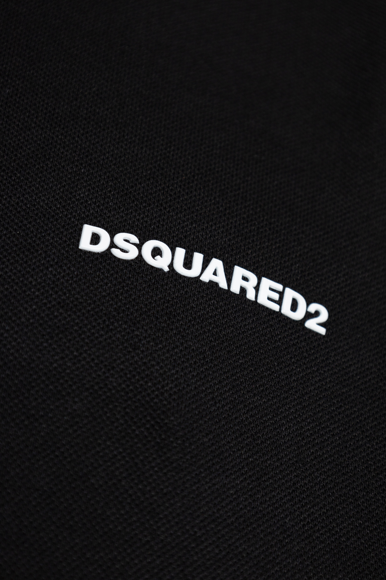 Dsquared2 Black Polo Shirt With Classic Collar And Logo Lettering On The Front In Black