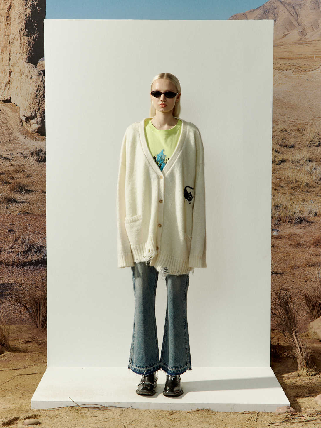 Charlie Luciano Imitation Of Old Logo Knitted Cardigan In Neutral