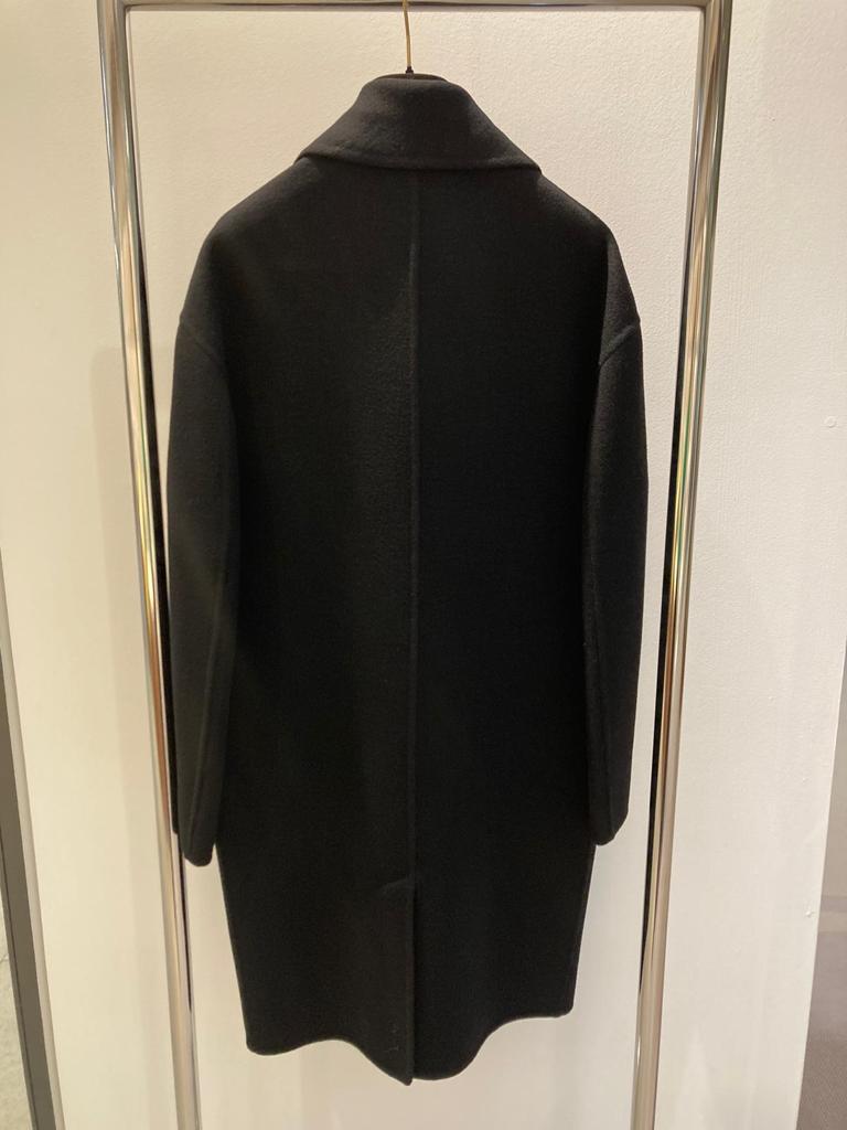 Bottega Veneta Lapel Collar Cashmere Coat In Black