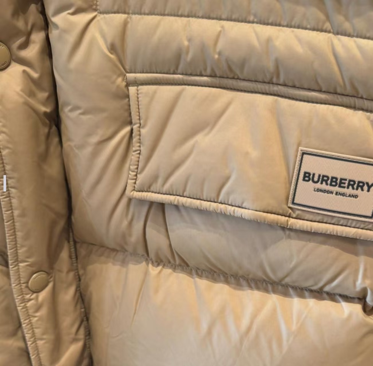 Burberry Long-sleeved Hooded Down Jacket In Camel