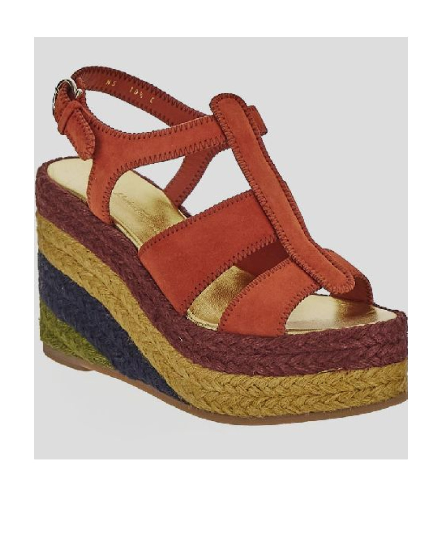 Ferragamo High Wedge-heel Espadrilles In Brown