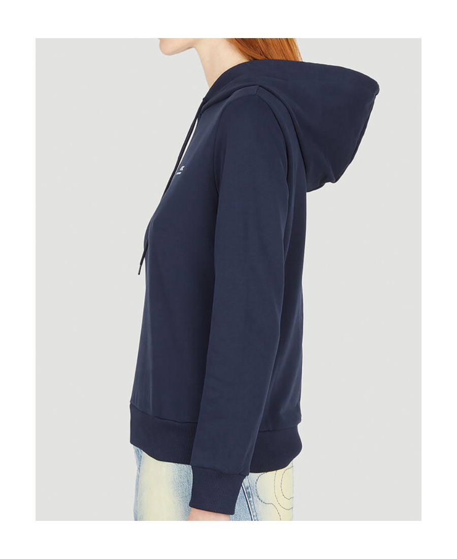 Apc Logo-print Cotton Hoodie In Black