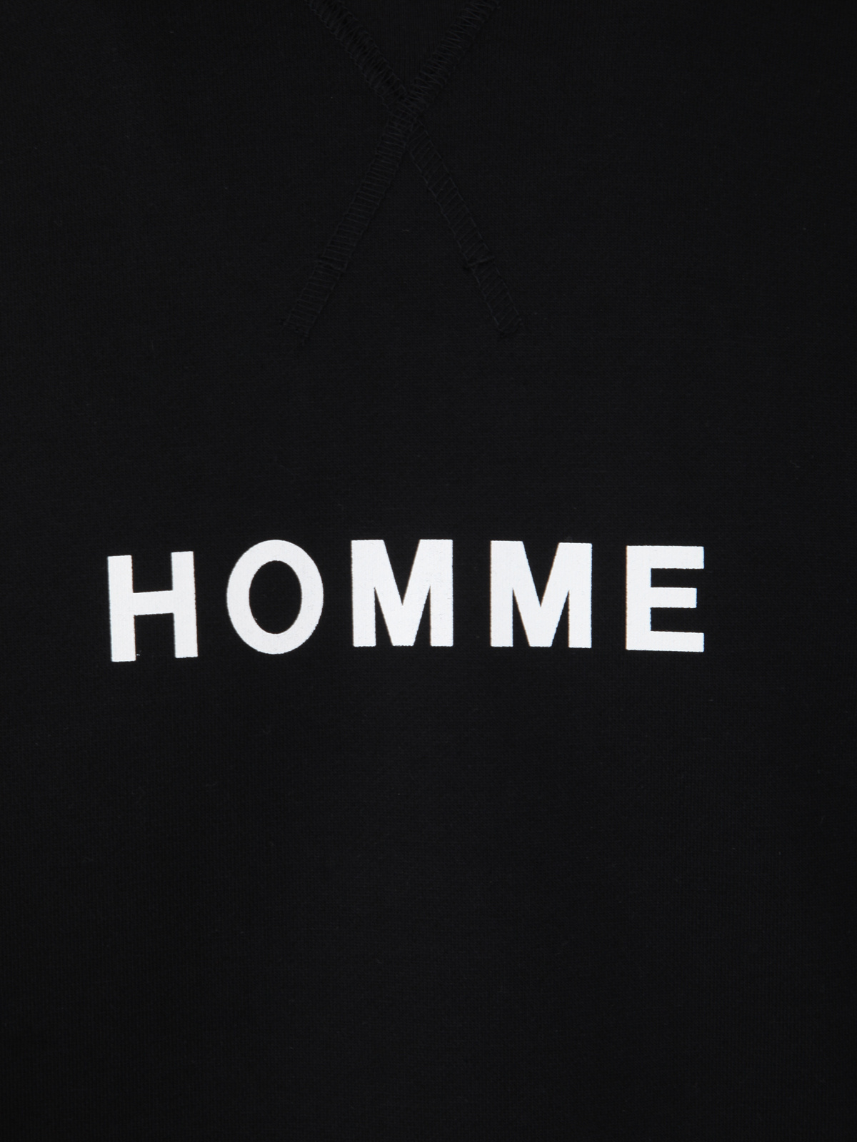 Comme Des Garçons Homme Logo Printed Drawstring Hoodie In Black