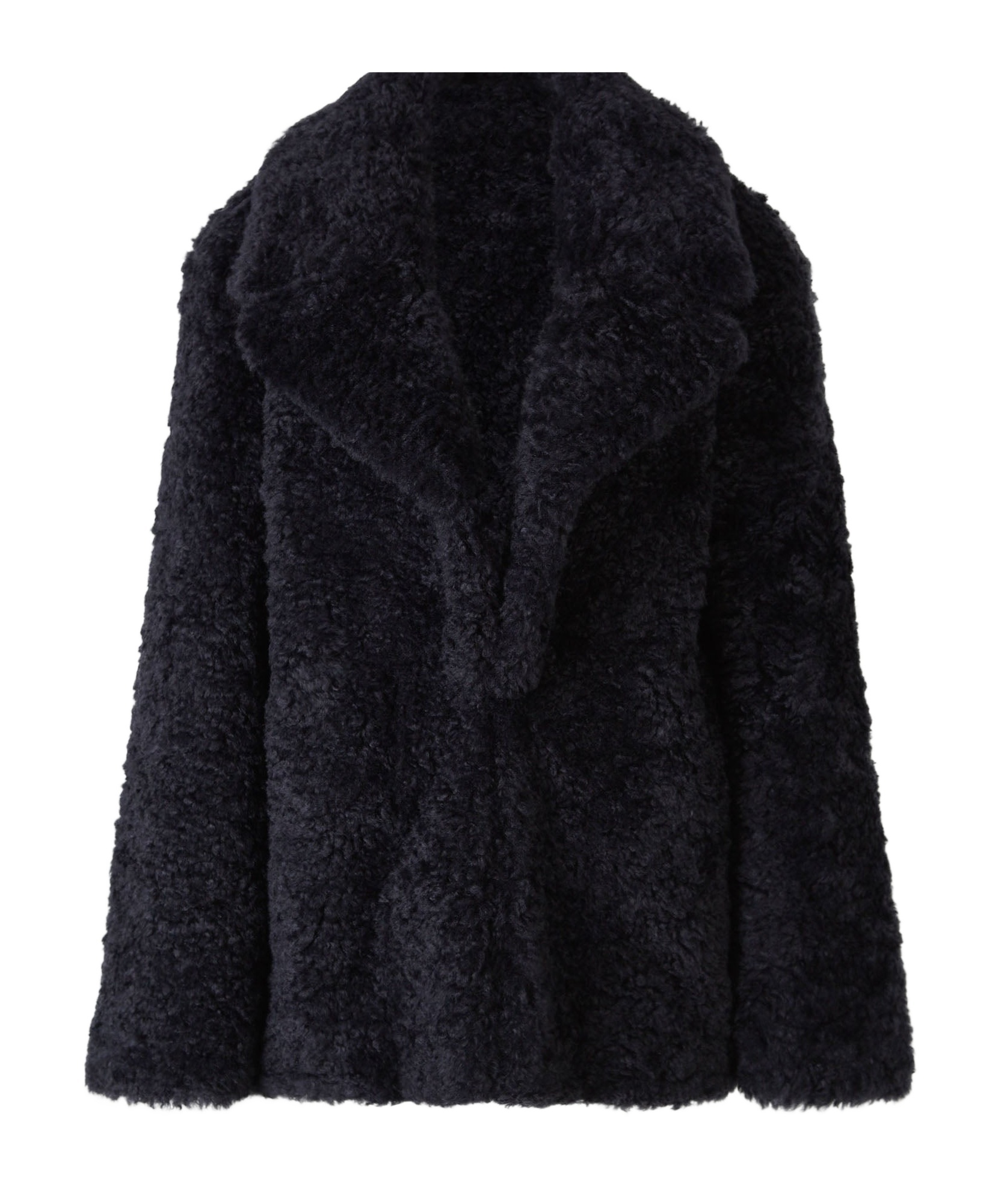 Stella Mccartney Navy Short Faux-shearling Jacket In Black