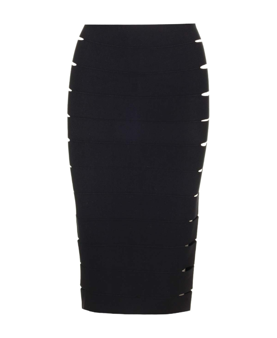 ALAÏA CUT-OUT BAND MIDI SKIRT