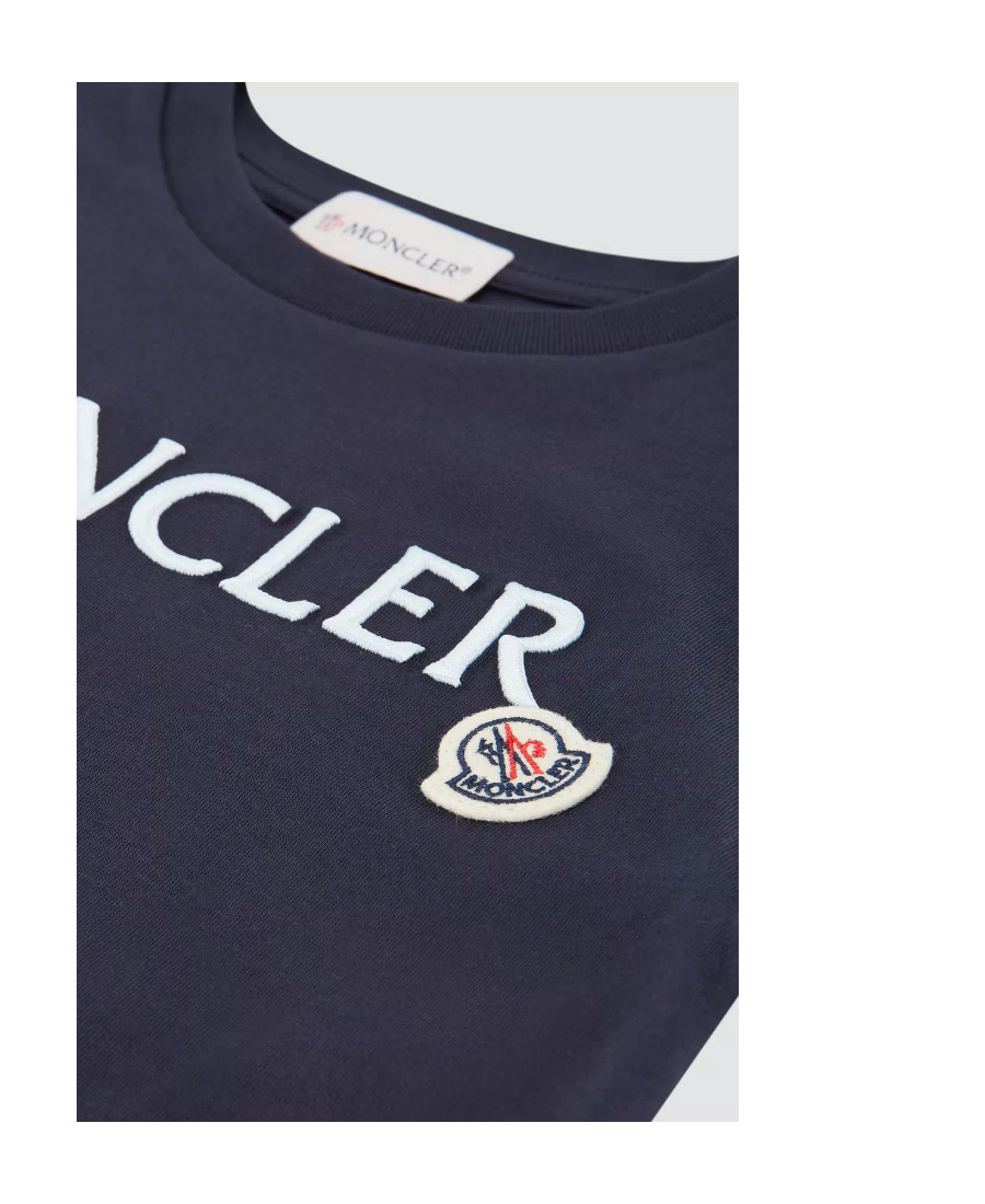 Moncler Logo Short-sleeved T-shirt In Blue