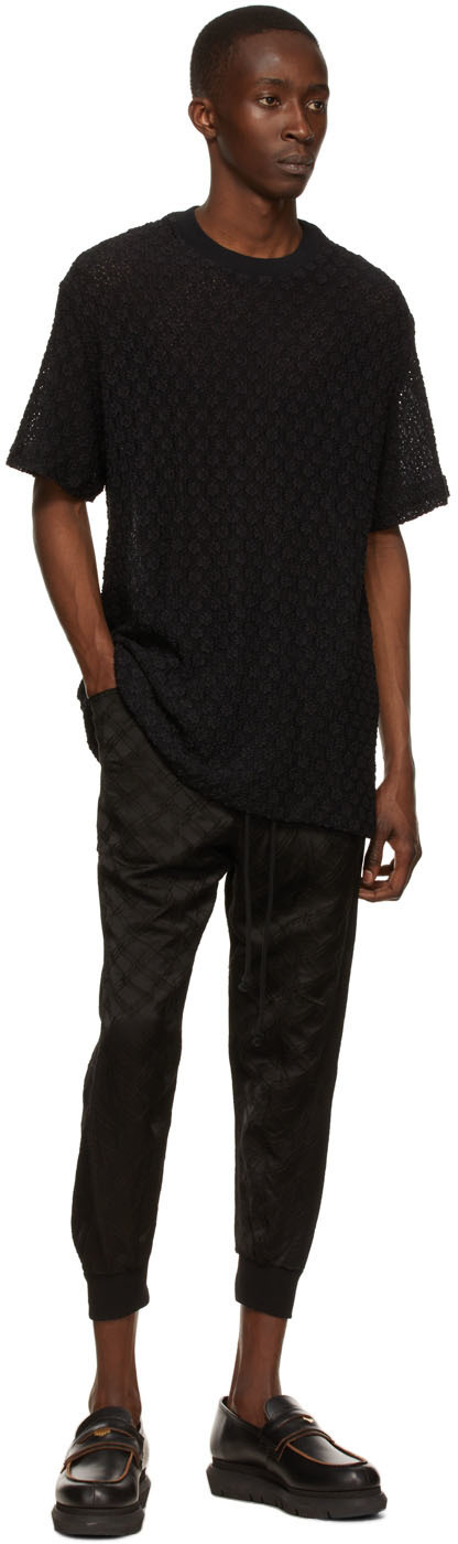 SONG FOR THE MUTE BLACK LOGO ROUND COLLAR SHORT-SLEEVED T-SHIRT 