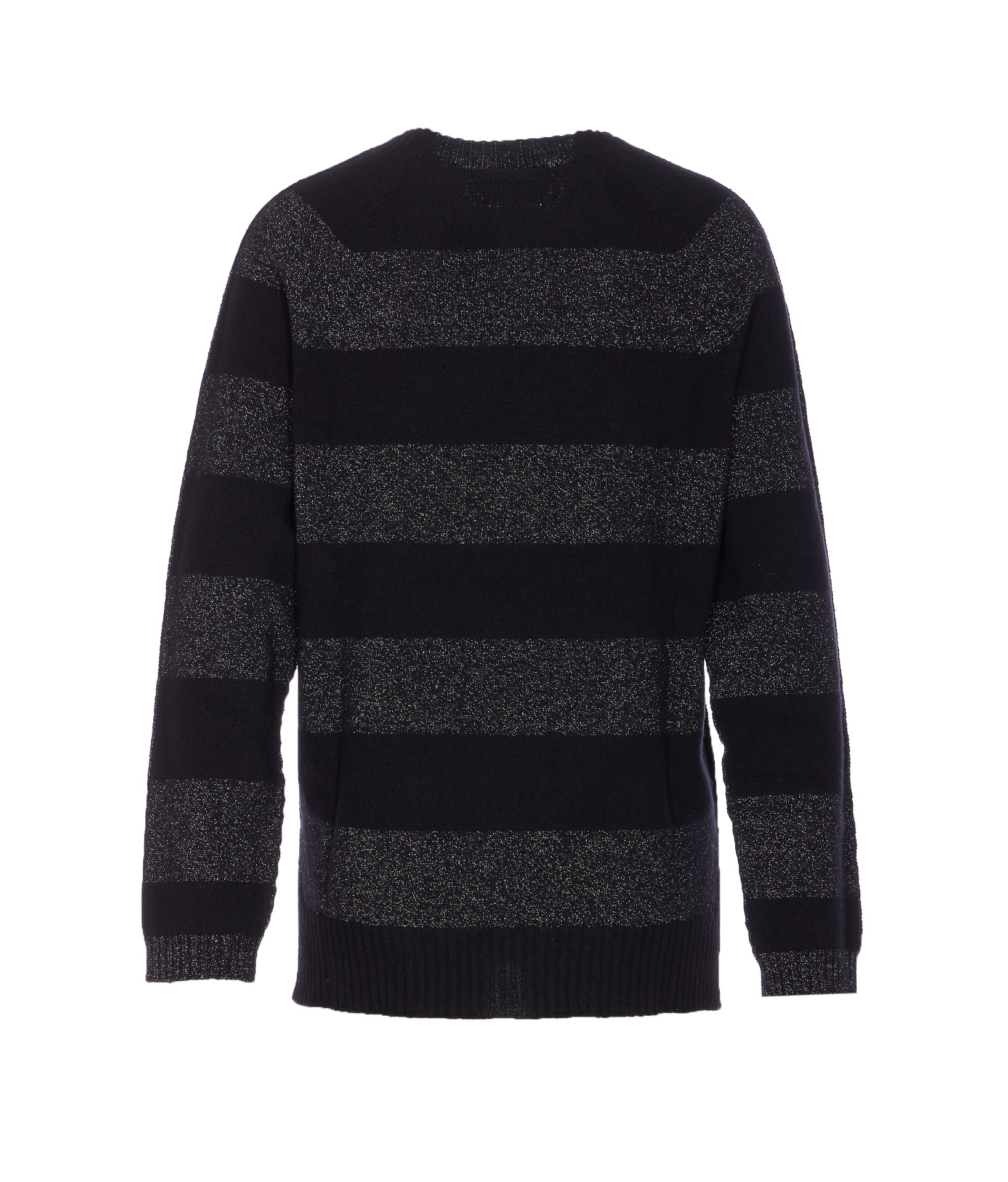 Twinset Striped-pattern Sweater In Black
