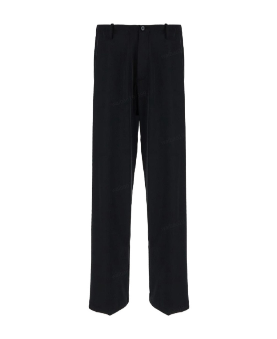 Mm6 Maison Margiela Twill Wide-leg Trousers In Black