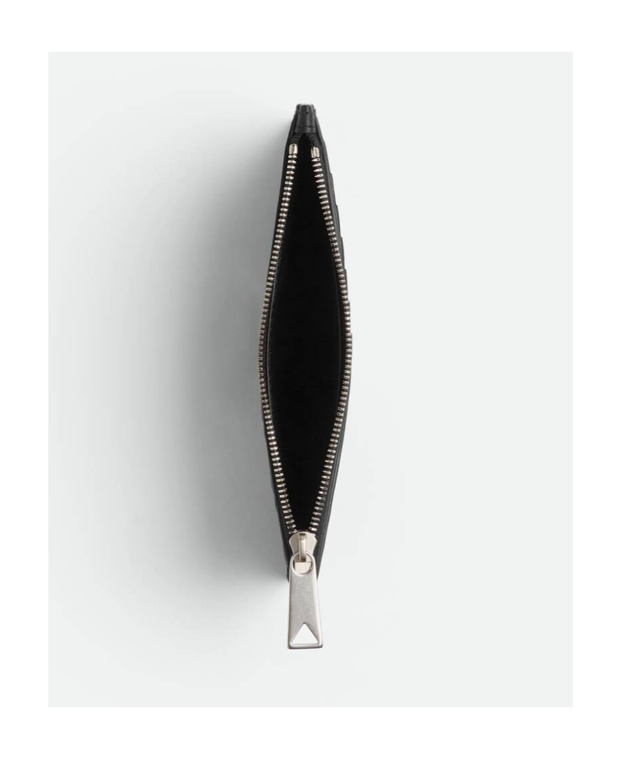 Bottega Veneta Long Zipper Card Case In Black