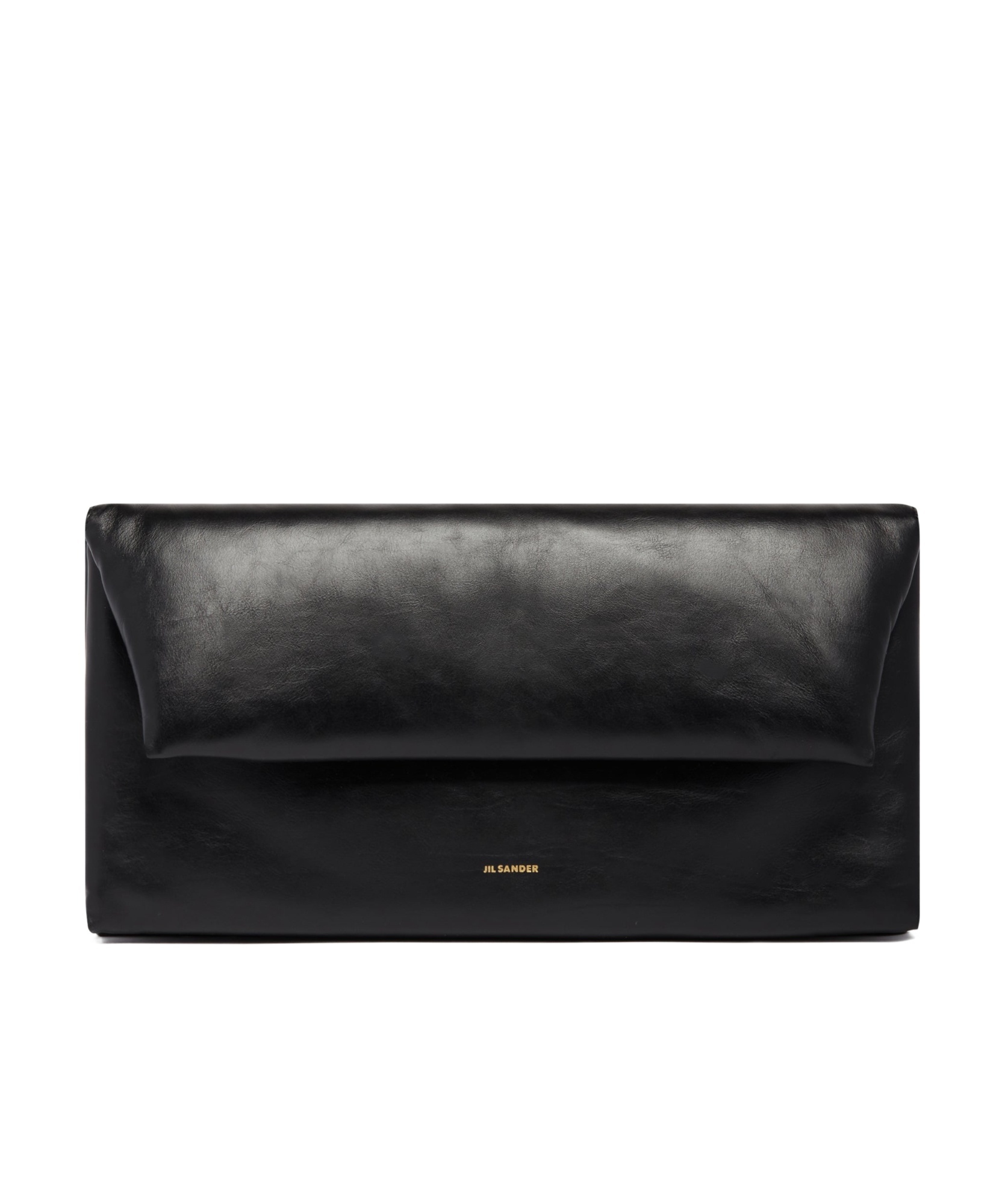 Jil Sander Logo-print Leather Clutch Bag In Black