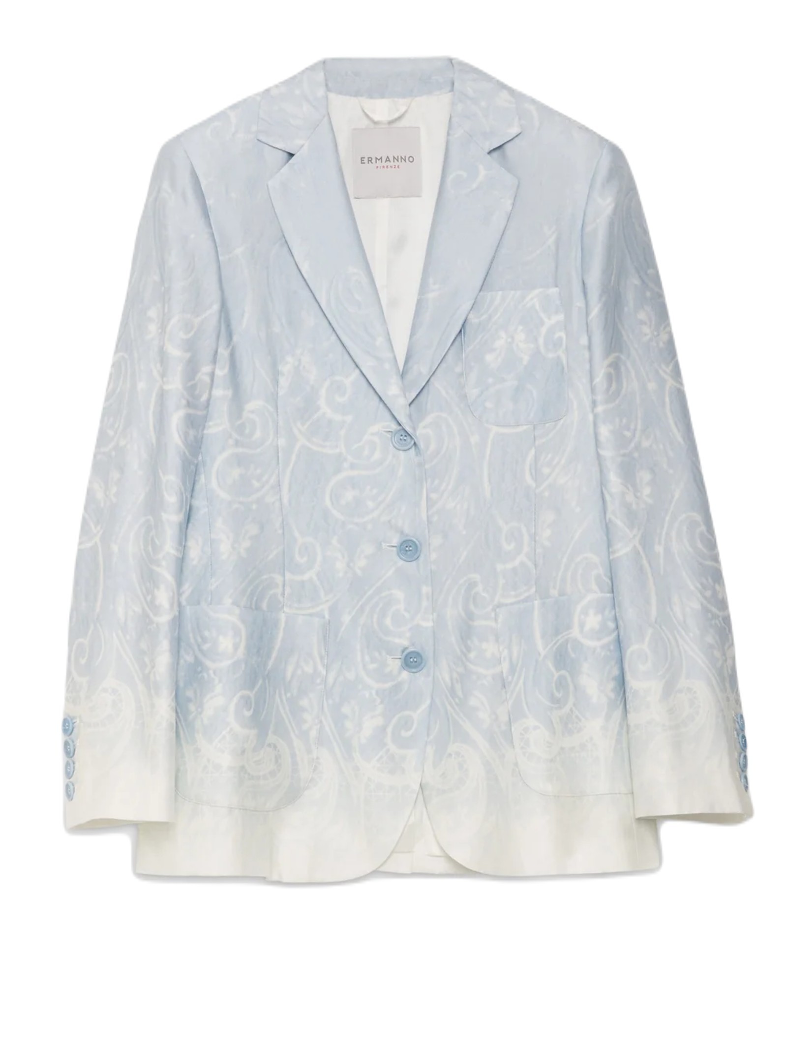 Ermanno Firenze Long-sleeved Suit Jacket In Blue