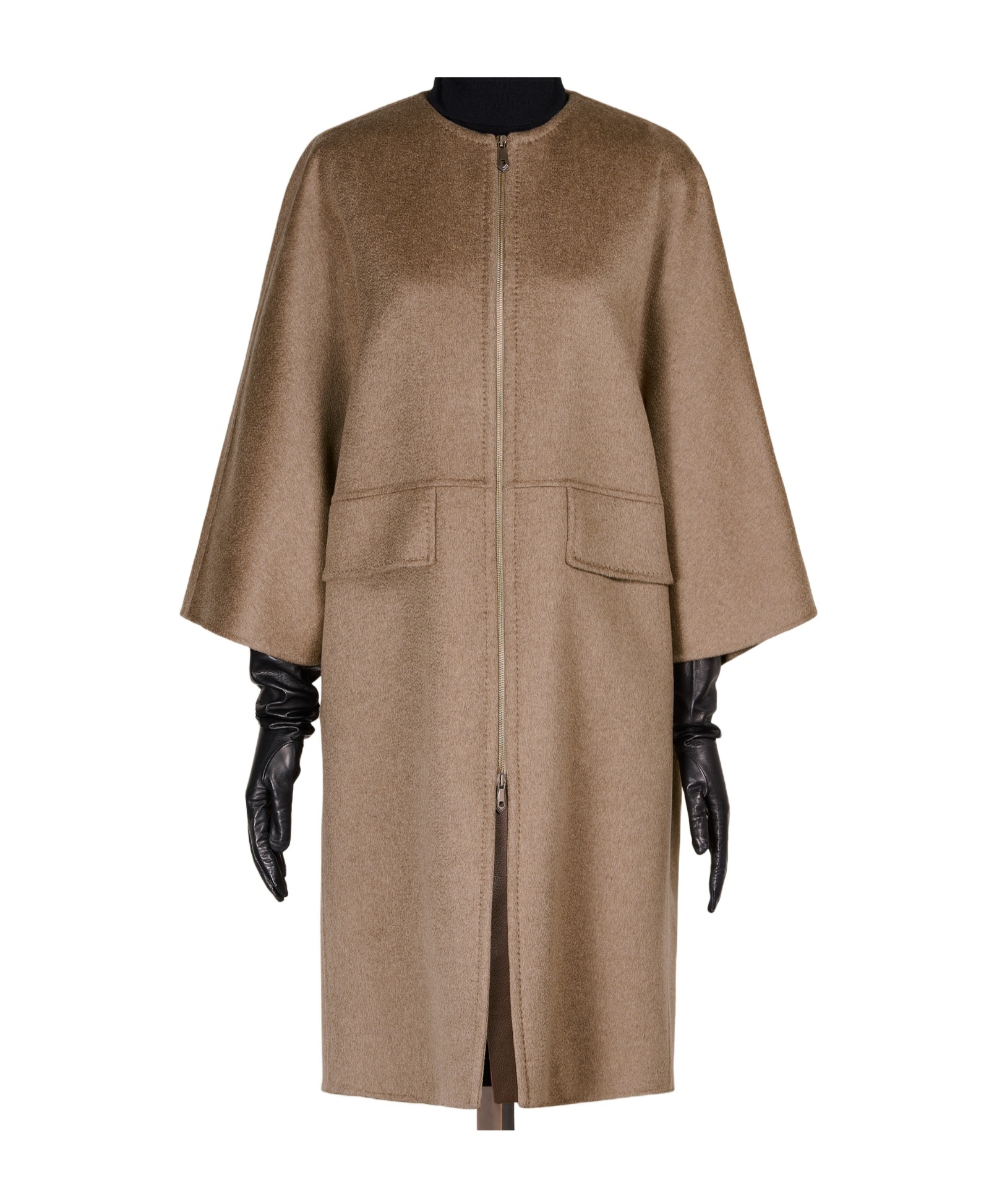 Max Mara Double Cashmere T-coat In Brown