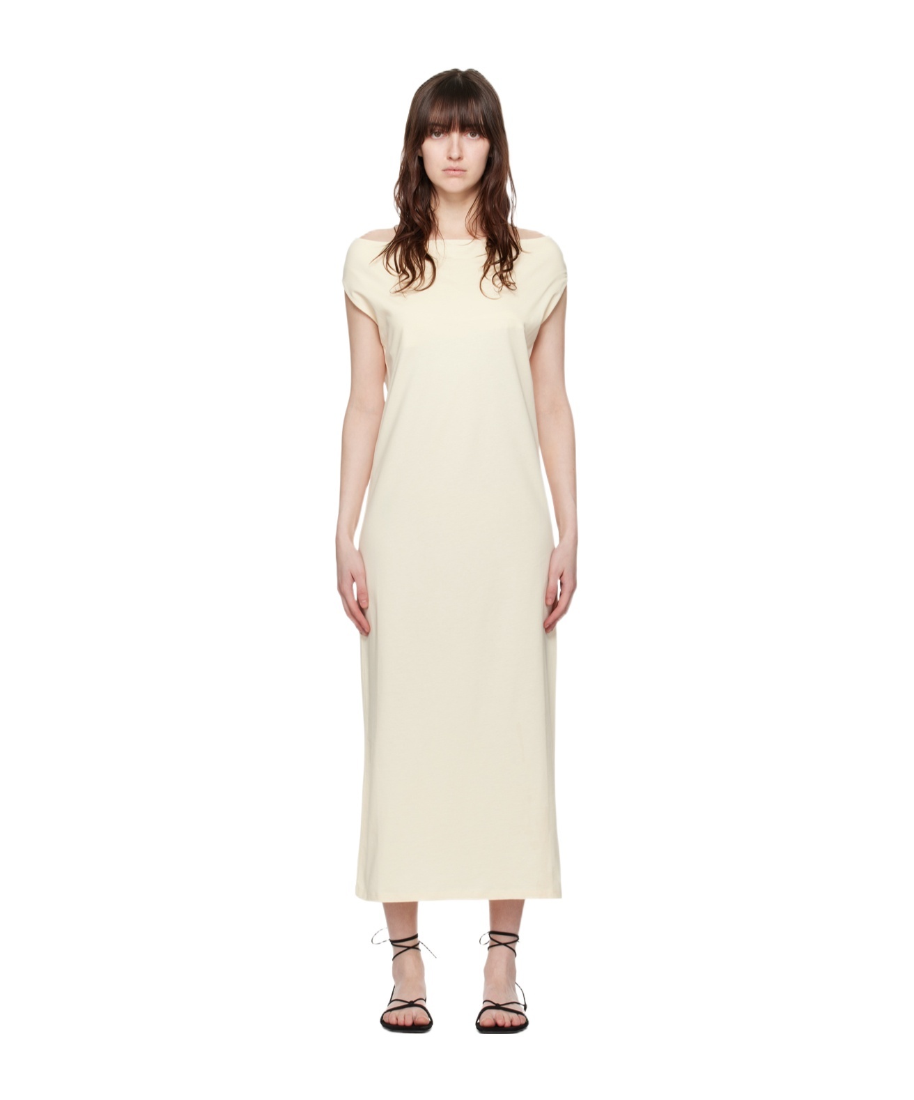 Loulou Studio Martial Midi Dress In Ivory Cotton In White