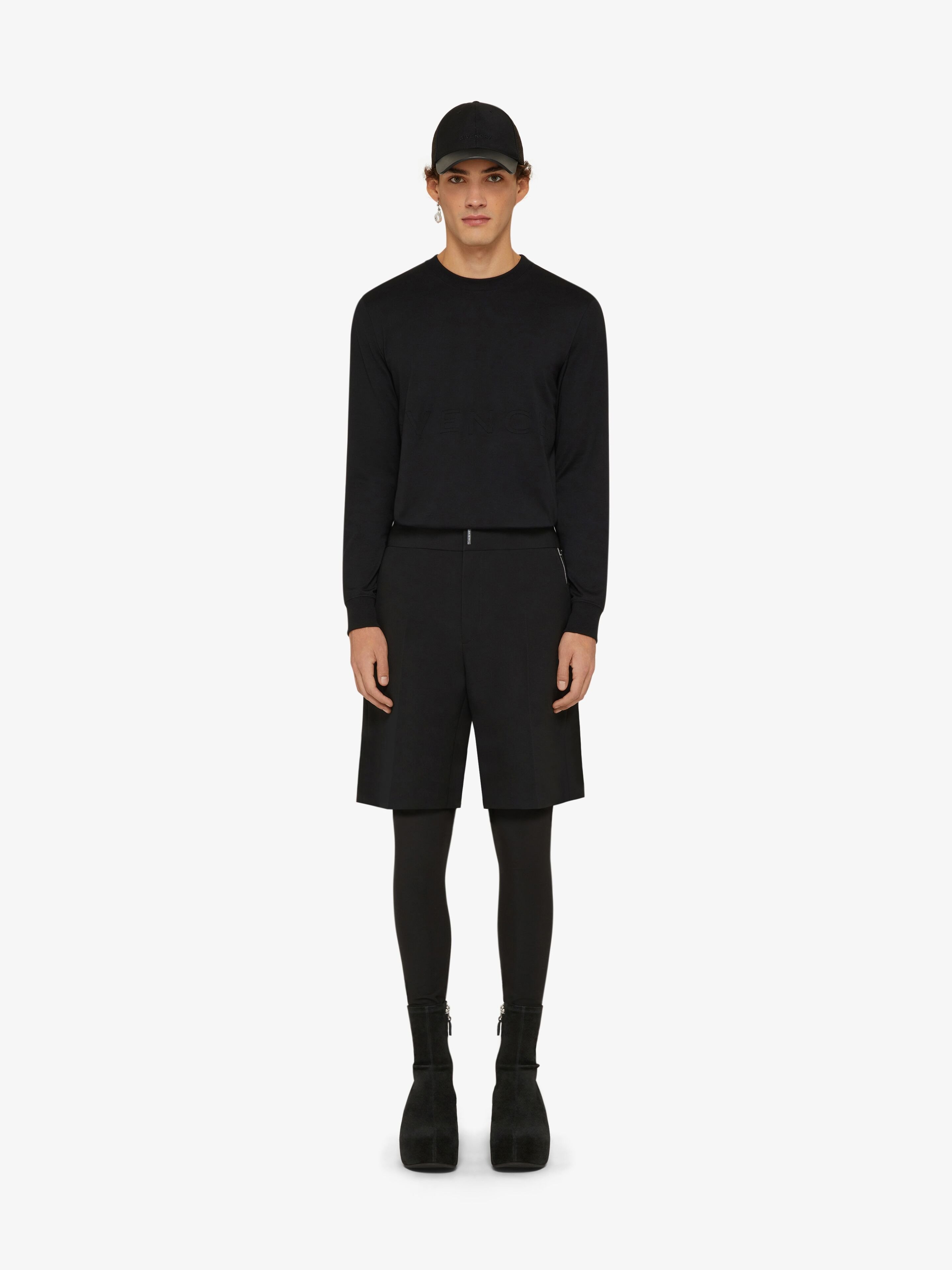 Givenchy Logo Plaque Bermuda Shorts In Black