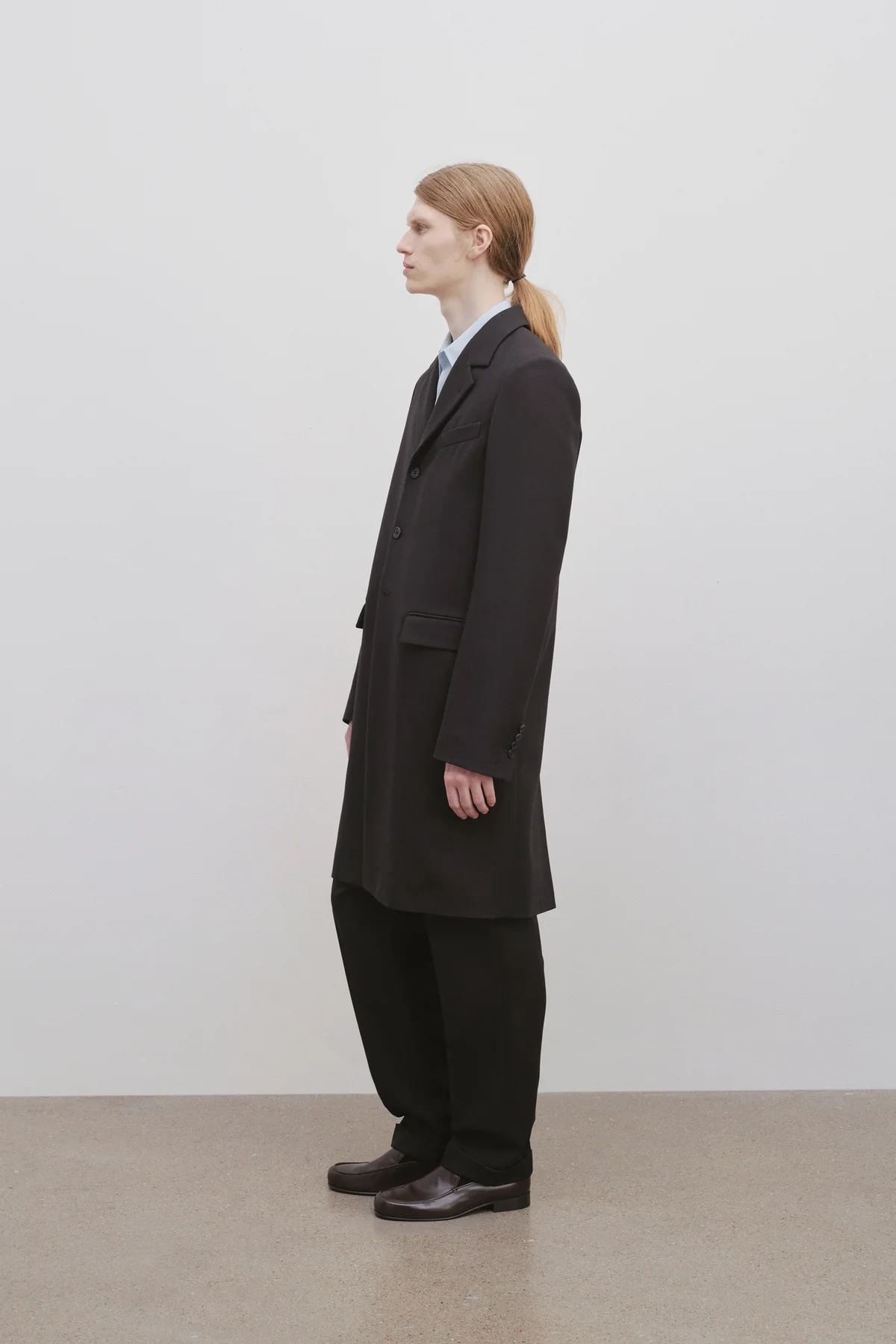 The Row Bernie Woolen Single-breasted Coat In Black