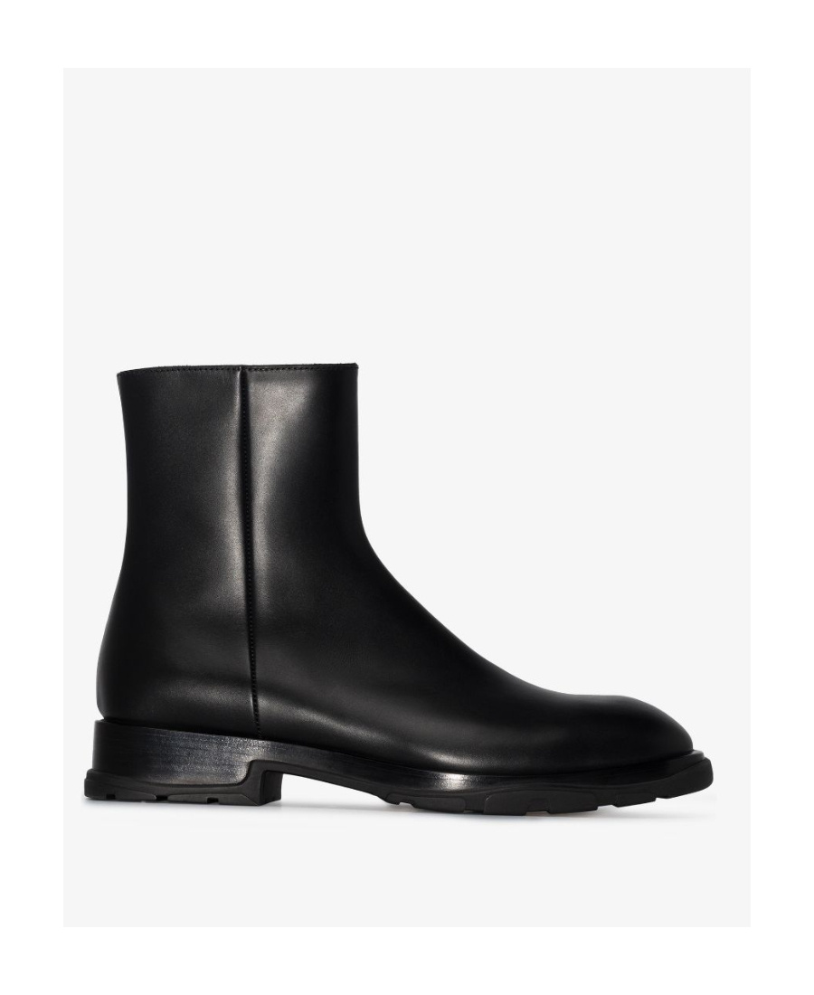 Alexander Mcqueen Zip-up Ankle Boots In Black