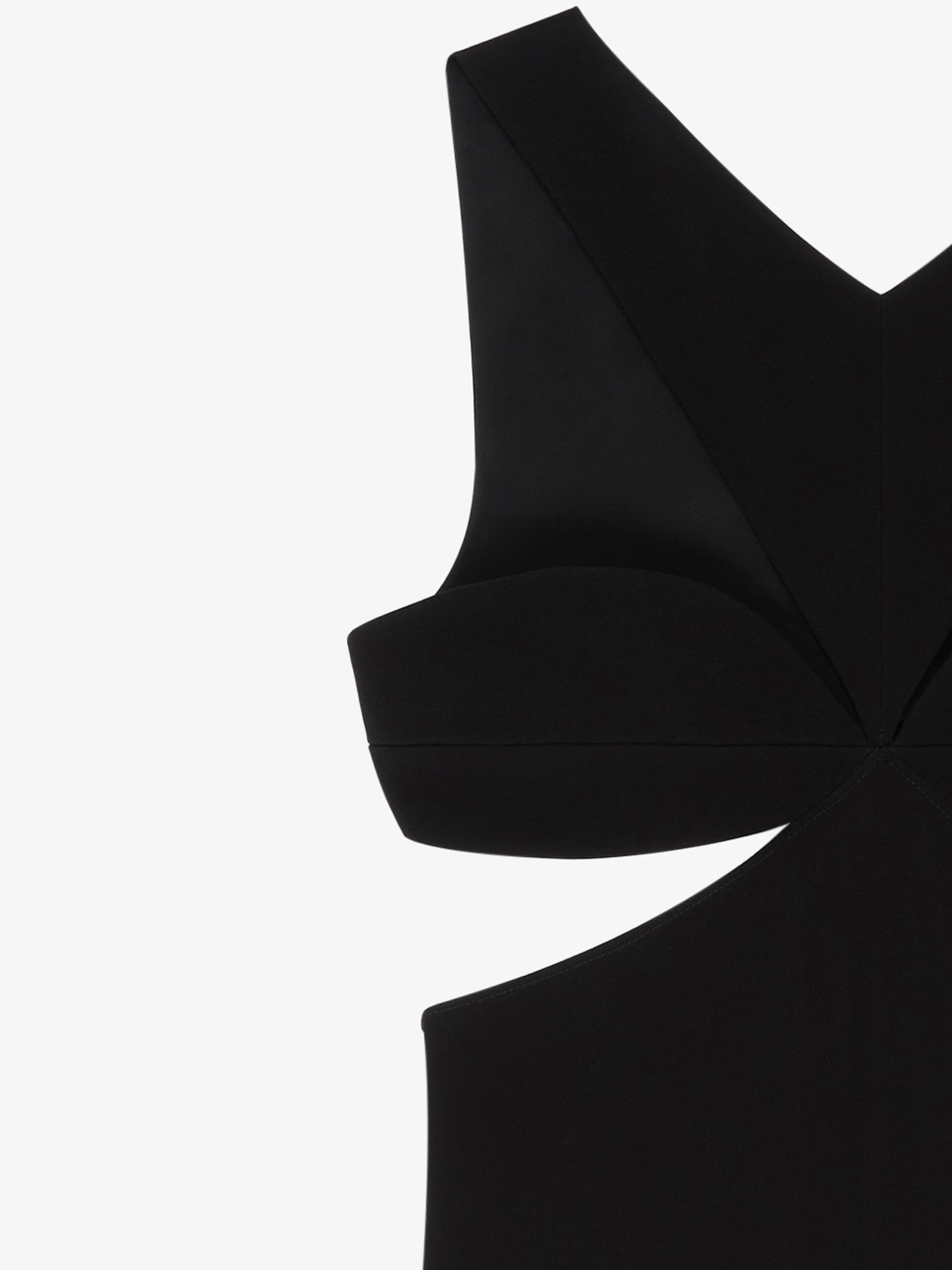 Givenchy Cut Out Dress In Crepe Satin With Rhinestones Detail In Black