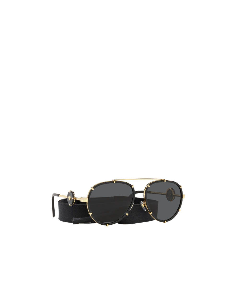 Versace Medusa Aviator Sunglasses In Black