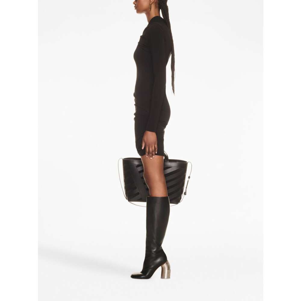 OFF-WHITE OFF-WHITE OFF STAMP TWIST DETAILED LONG-SLEEVED DRESS