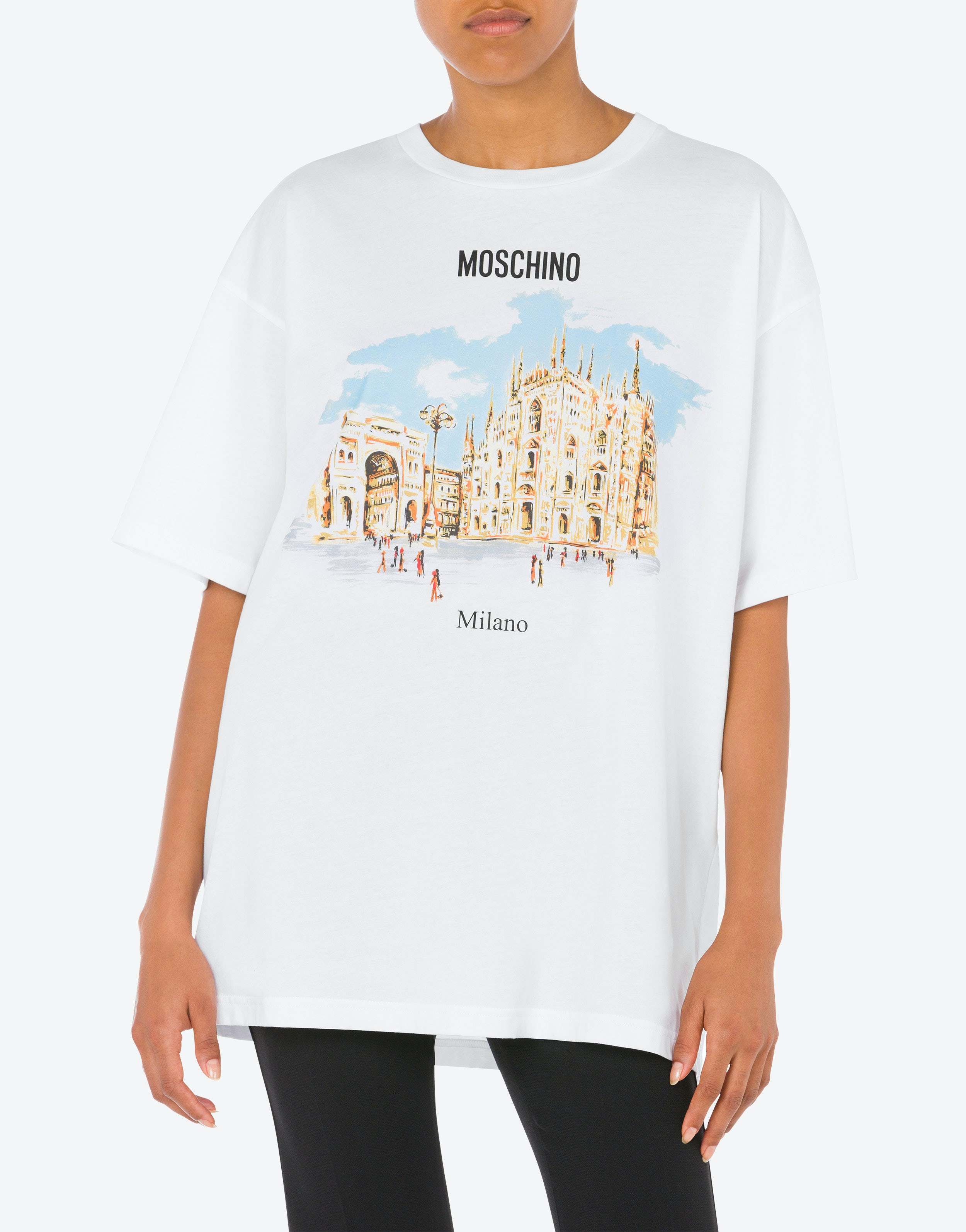 Moschino Illustration-print Organic Cotton T-shirt In White