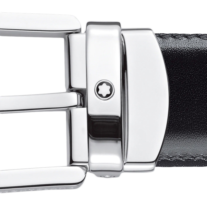 Montblanc Buckle-fastening Leather Belt In Black