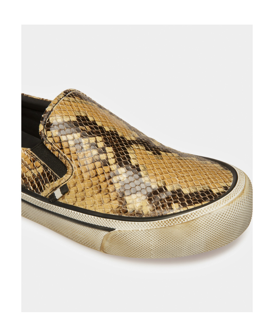 Bally Santa Ana Python Printed Sports Shoes In Animal Print