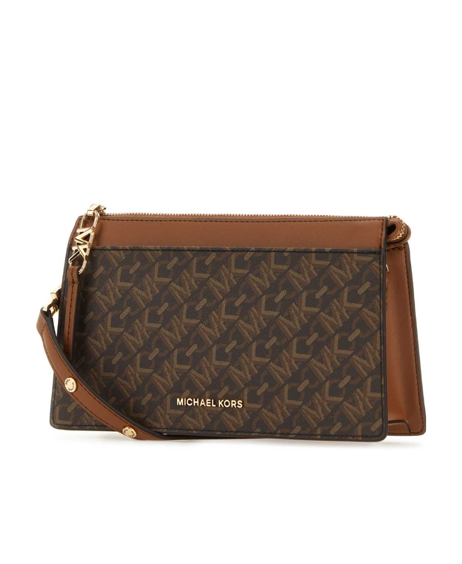 Michael Michael Kors Monogram-jacquard Crossbody Bag In Green