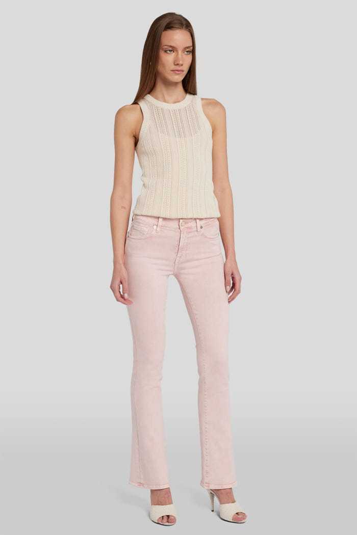 7 For All Mankind Mid-rise Bootcut Jeans In Pink