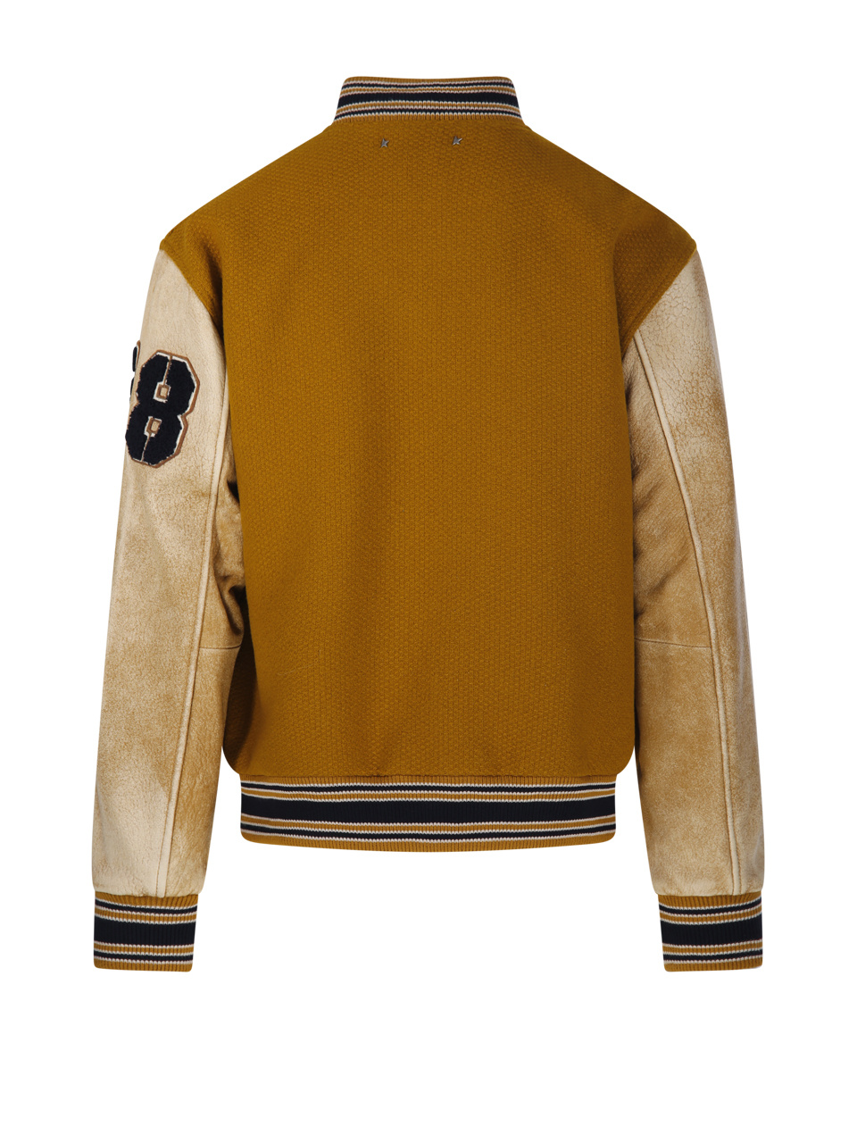 Golden Goose Wool And Leather Bomber Jacket In Brown