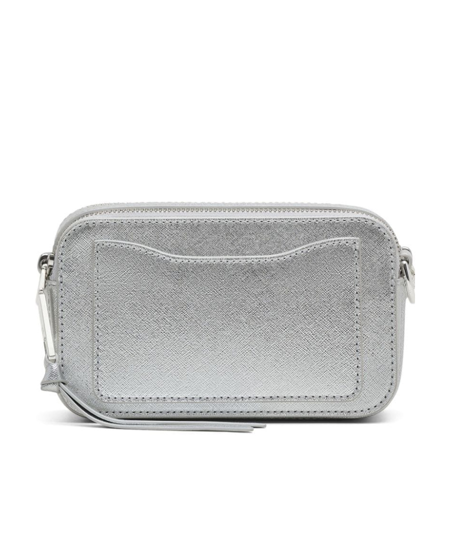Shop Marc Jacobs The Snapshot Leather Crossbody Bag In Gray