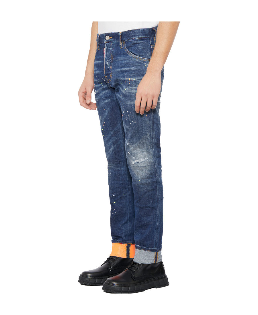 Dsquared2 Logo-patch Denim Jeans In Blue