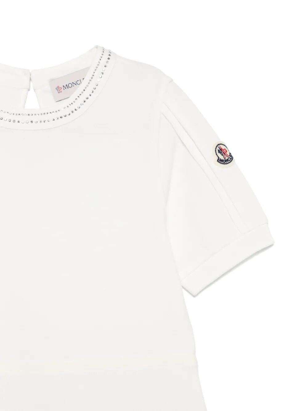 Moncler Round Neck Short Sleeve Dress In White
