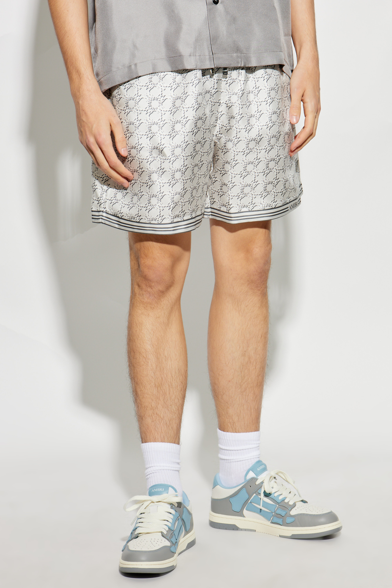 Amiri Elastic Waist Shorts In White