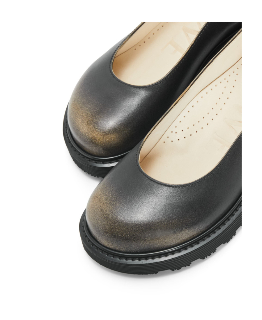Loewe Blaze Two-color Frosted Ballet Shoes In Black