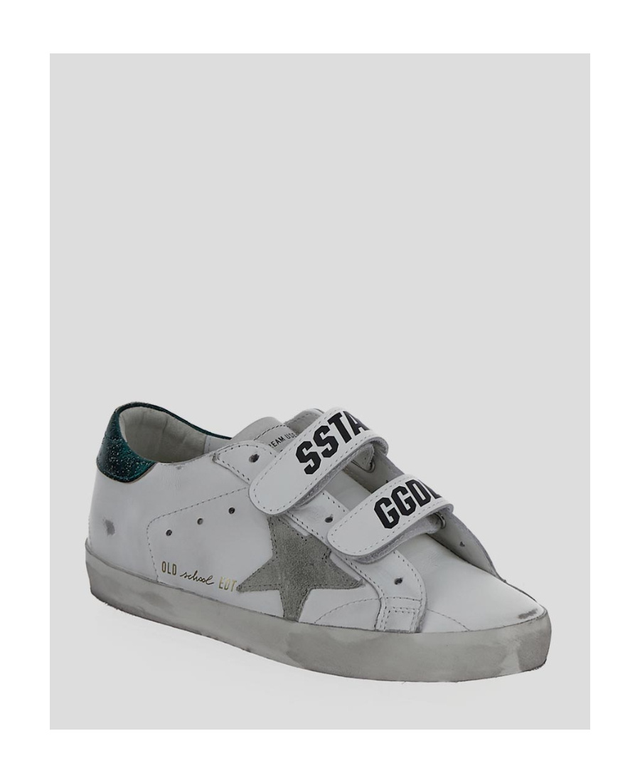Golden Goose Old School Touch-strap Sneaekrs In Gray
