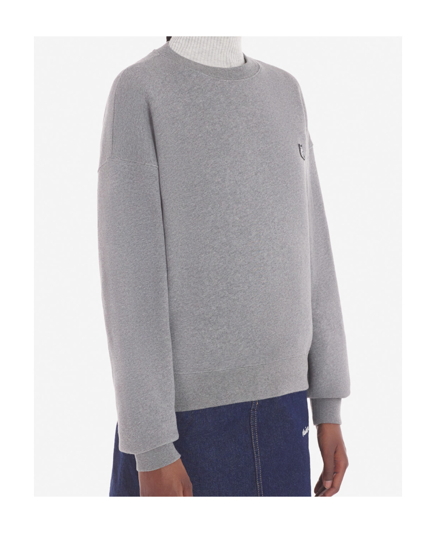 MAISON KITSUNÉ FOX-PATCH MÉLANGE COTTON SWEATSHIRT