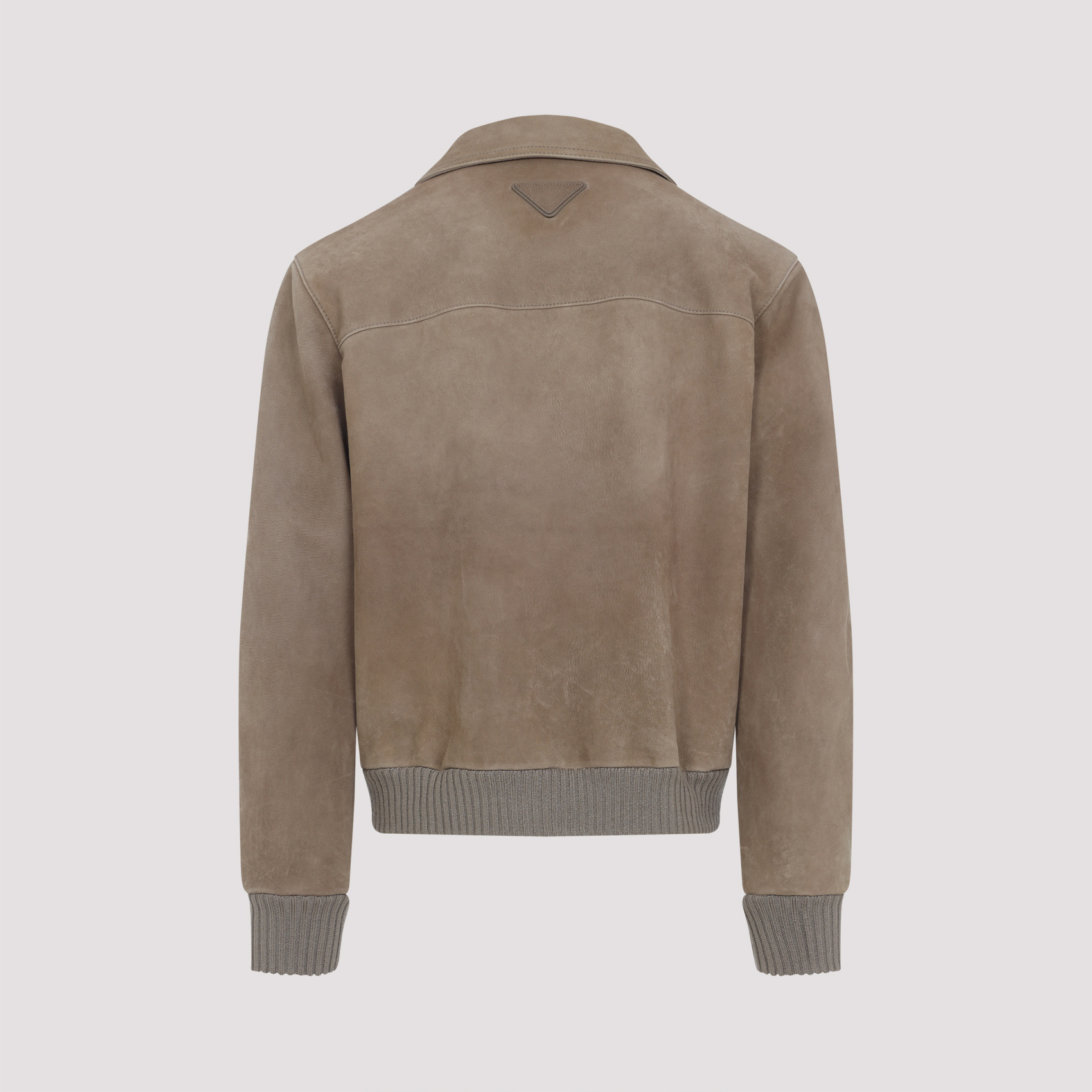 Prada Classic Button-up Lamb Leather Jacket In Brown
