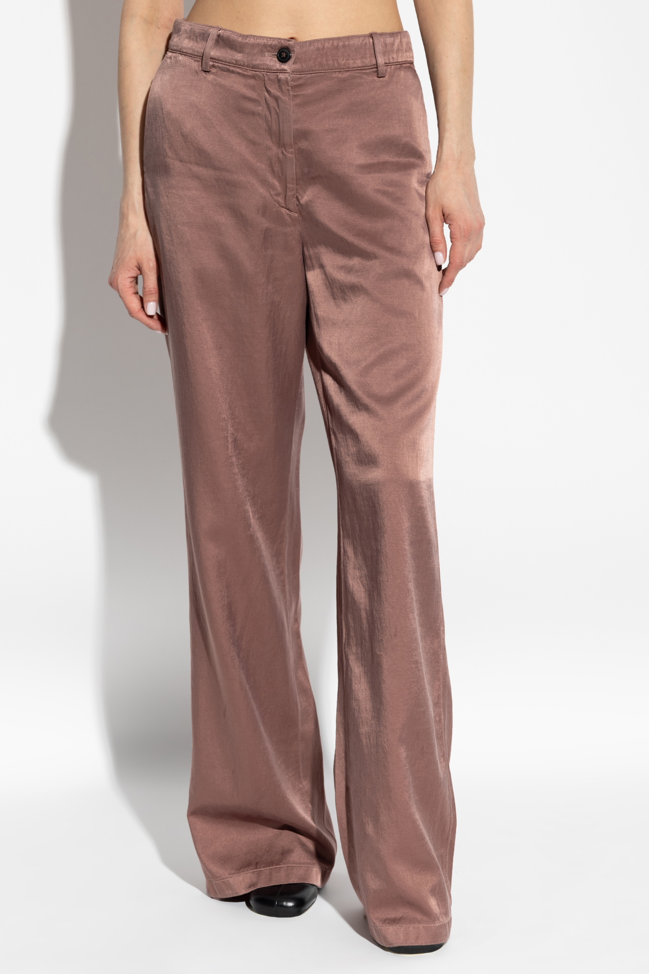 Dries Van Noten Wide Leg Casual Pants In Brown