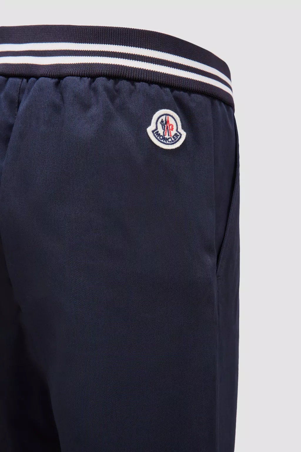 Moncler Striped Cotton Track Pants In Black