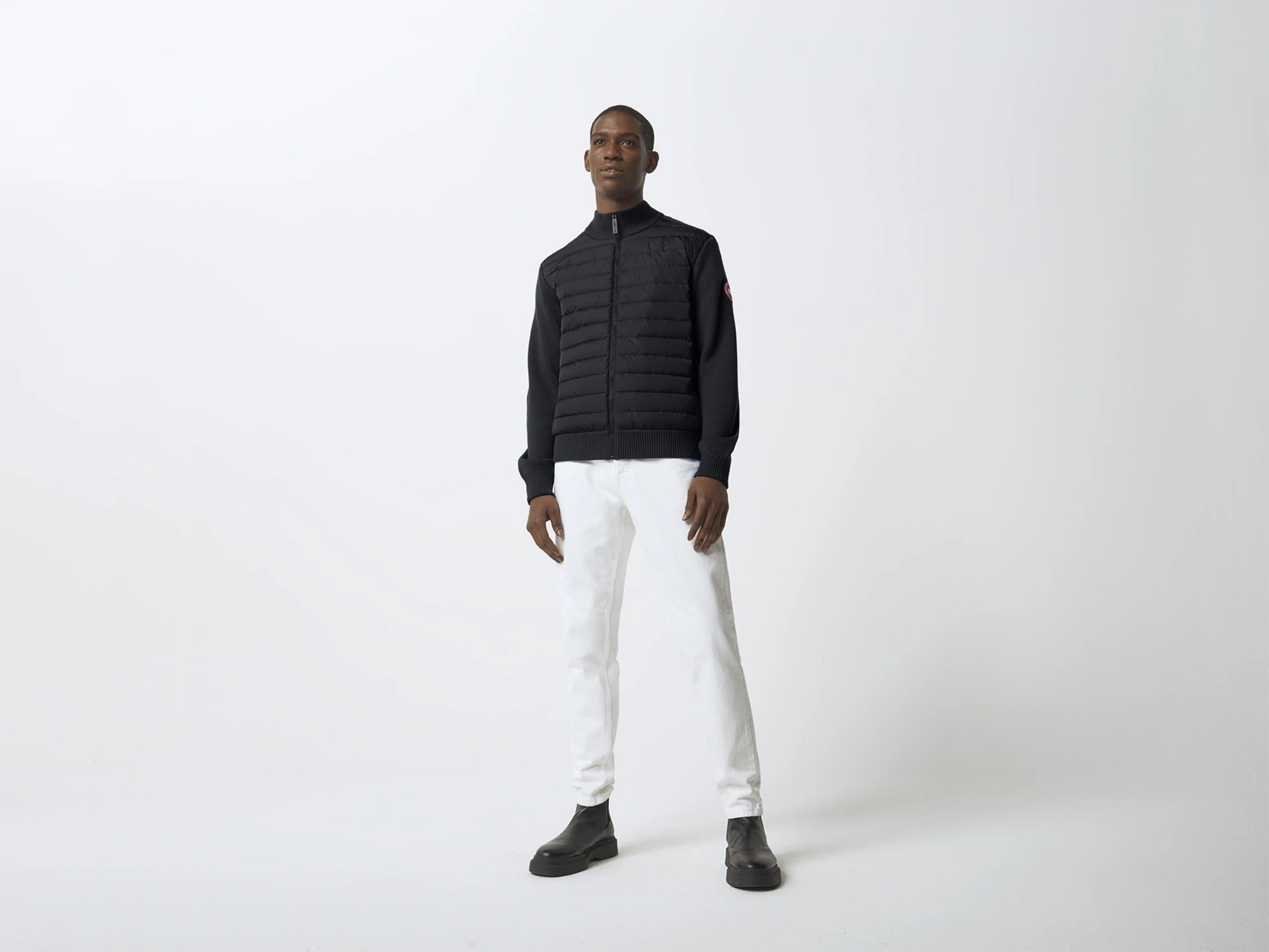 Canada Goose Hybridge Knit Padded Jacket In Black