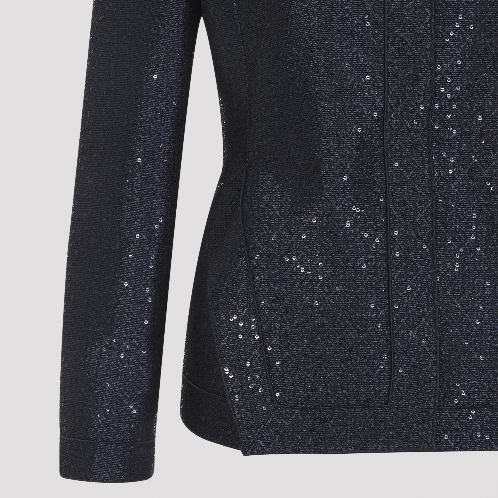 Giorgio Armani Tailored Jacket Sequin Embellishments In Black
