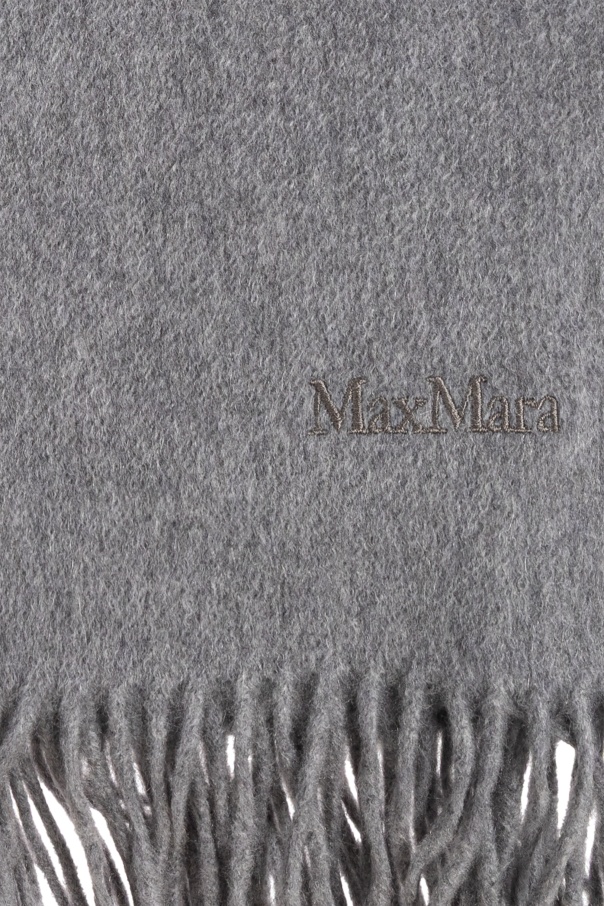 Max Mara Fringed Scarf In Gray